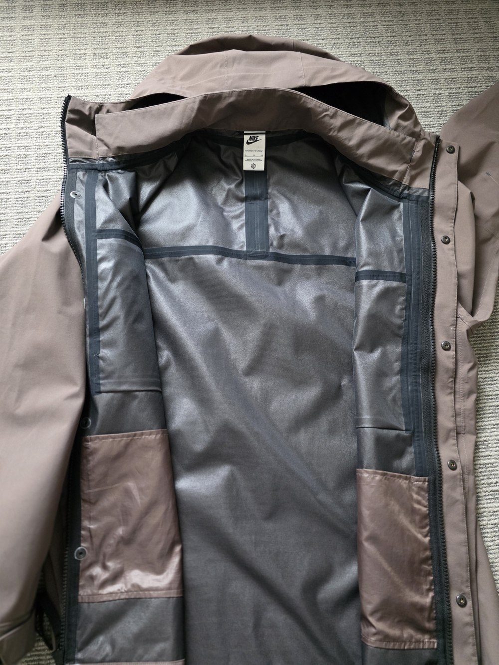 Nike Men's Hooded Rain Jacket in Taupe Brown - Picture 2 of 7